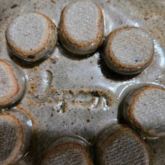 Jepson Handmade Pottery Dish 7" Fluted Rim Fruit Relief Glazed Art Plate - Picture 3 of 3